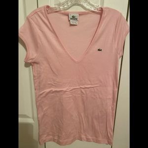 Lacoste v-neck in light pink